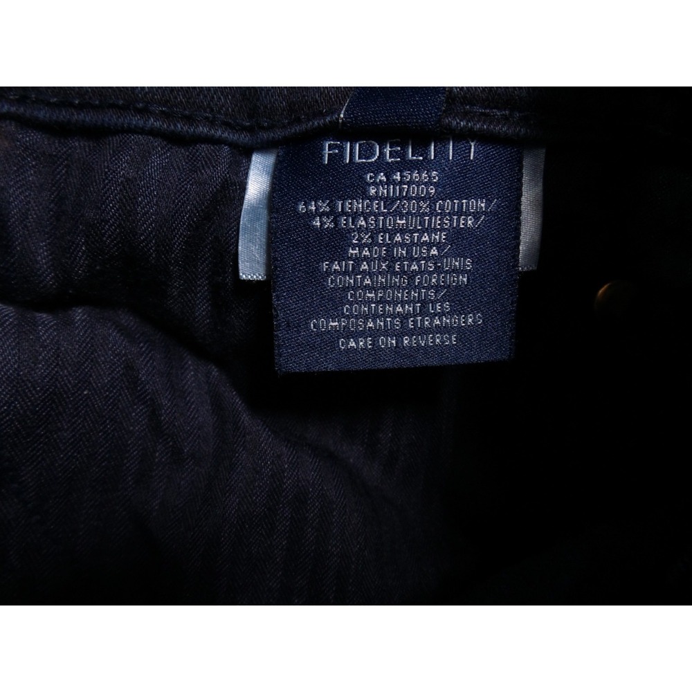 Fidelity‎ Jeans Mens Size 38 Blue Denim Torino Mid Rise Dark Wash Stretch - Picture 15 of 16